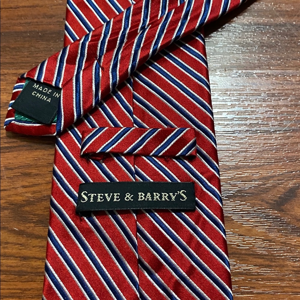 Steve & Barry's Red and Blue Diagonal Striped Tie